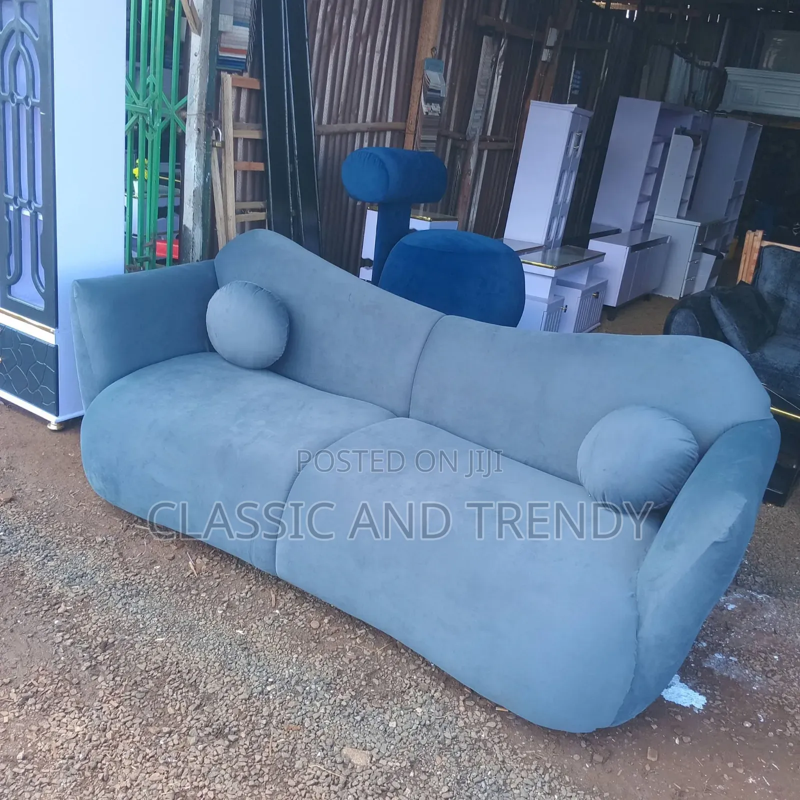 Grey Velvet Sofa