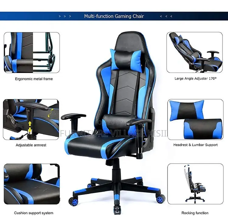 Office Chair; High Back Leather Gaming Chair