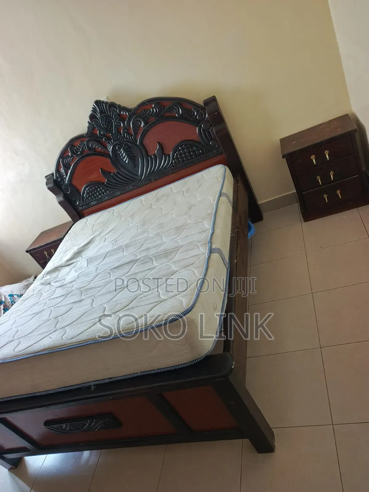 Mahogany Bed and Mattress