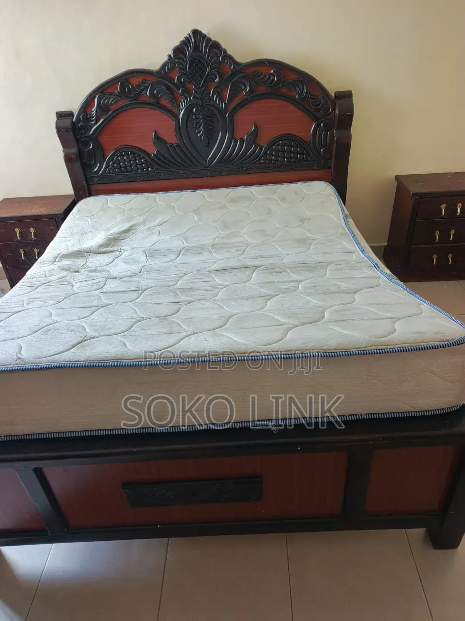 Mahogany Bed and Mattress