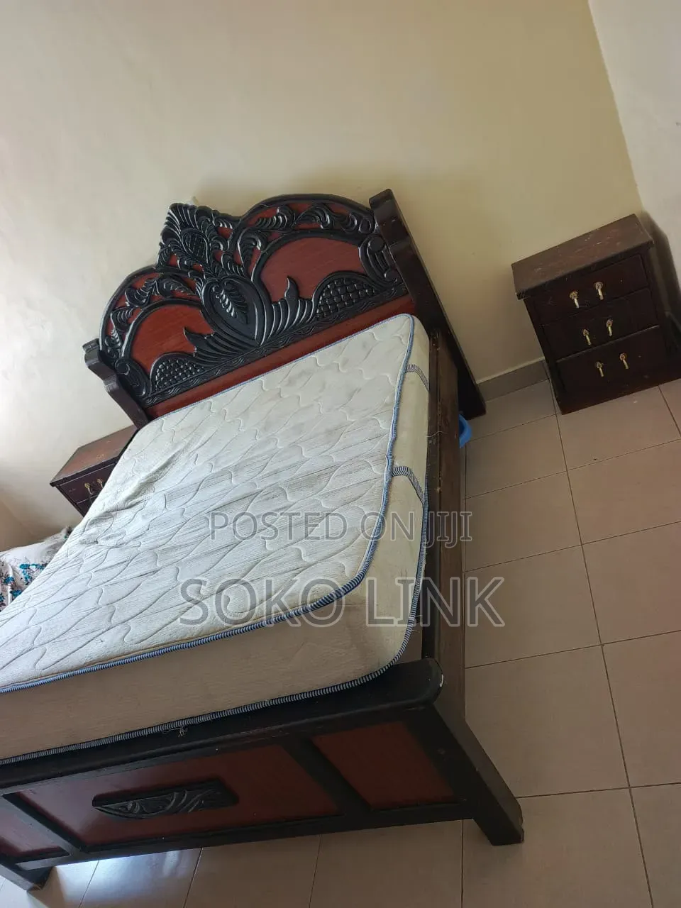 Mahogany Bed and Mattress