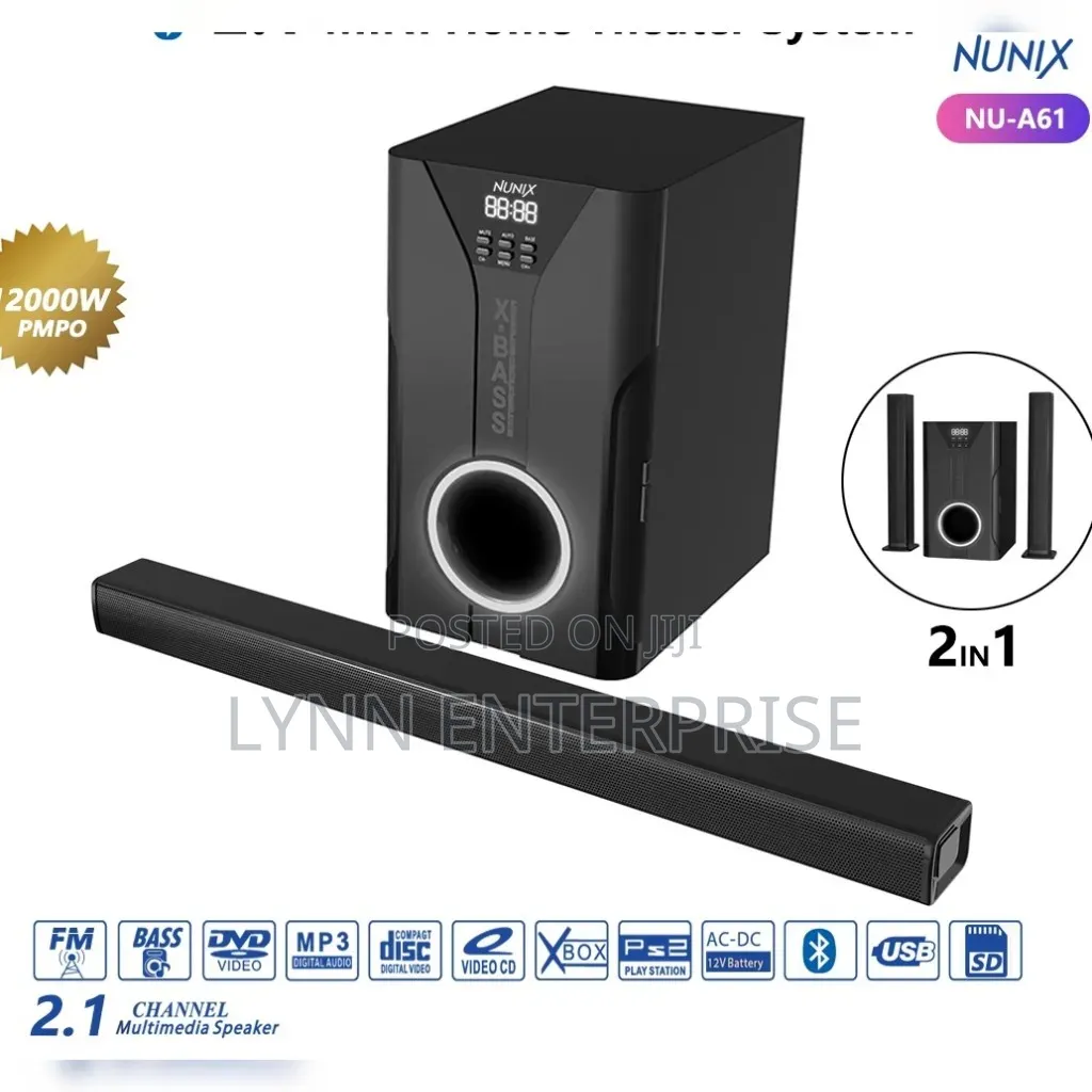 2.1 Nunix NU-A61 Soundbar Mini Home Theater System ...