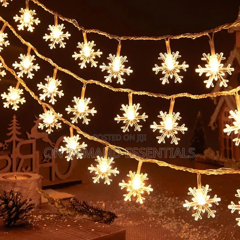 10M Led Snowflake Holiday Garland Curtain Lights