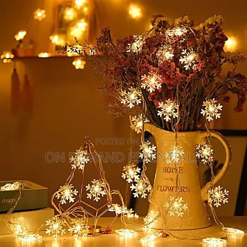10M Led Snowflake Holiday Garland Curtain Lights