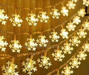 10M Led Snowflake Holiday Garland Curtain Lights