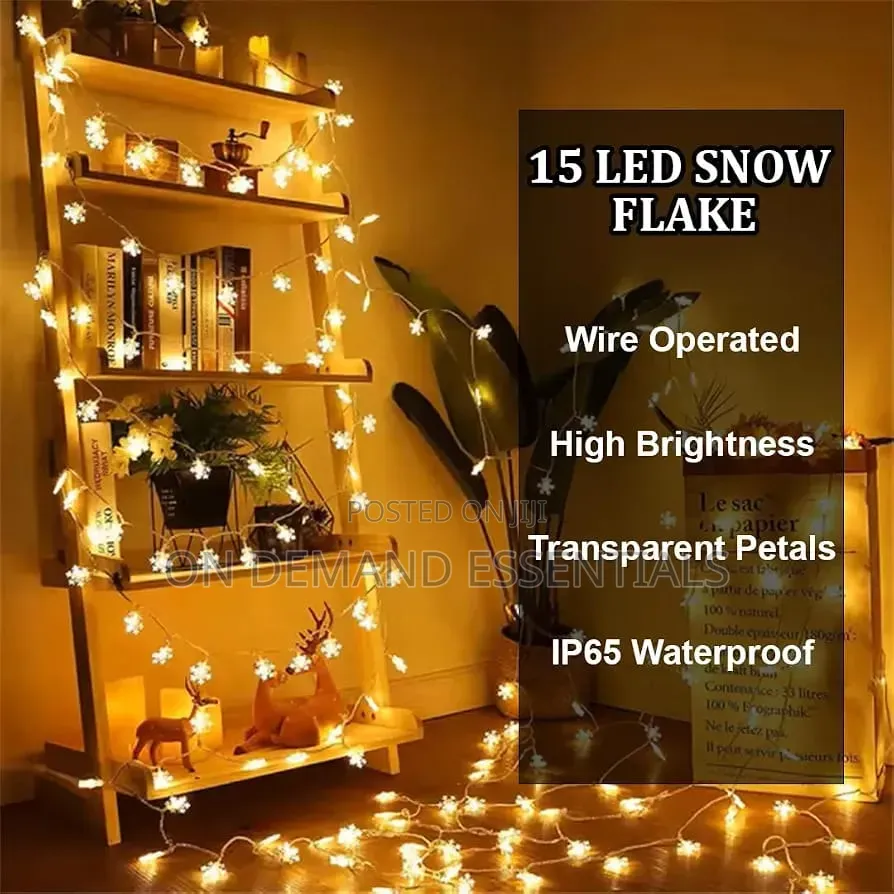 10M Led Snowflake Holiday Garland Curtain Lights
