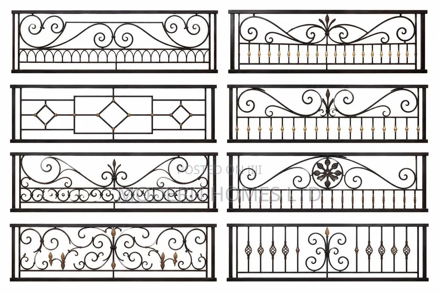 Custom Decorative Wrought Iron Grill / Boundary Wall Fence in Kenya