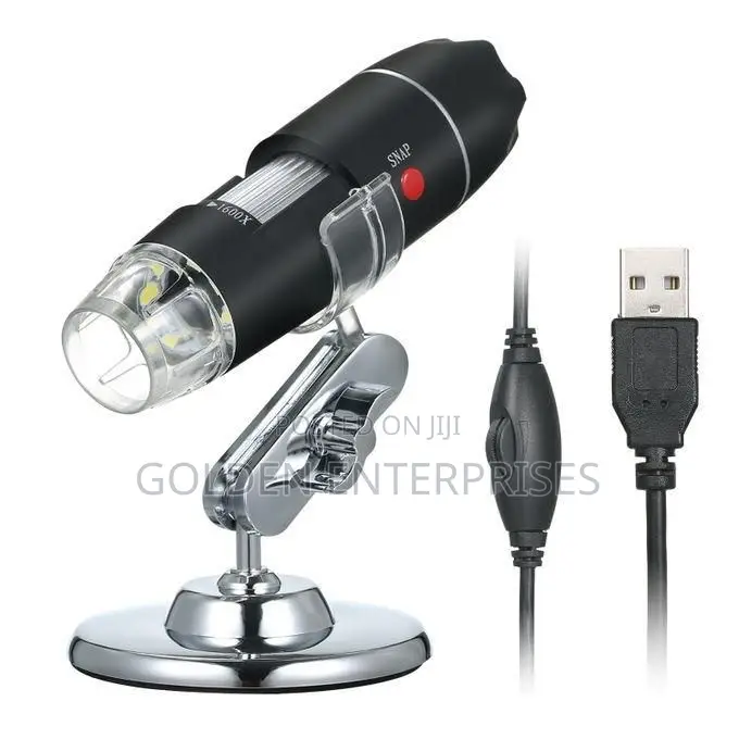 High-Resolution Digital Microscope, Adjustable Focus, Table Metal Base