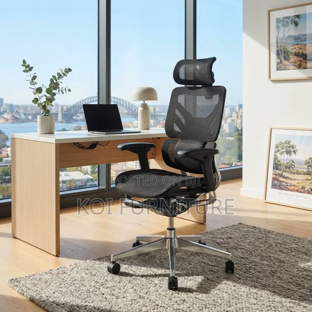 Office Chairs; Fabric Orthopedic Executive Office Chair With Footrest