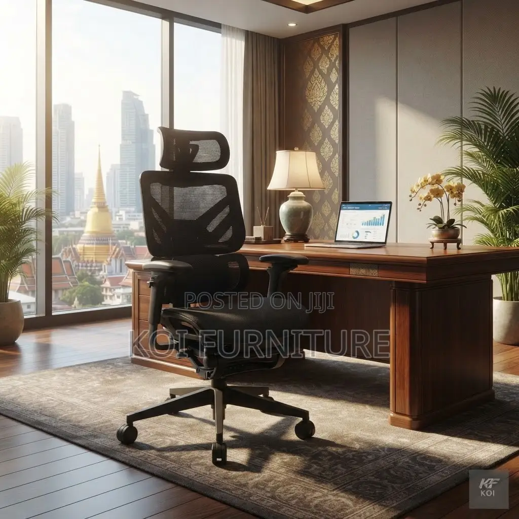 Office Chairs; Fabric Orthopedic Executive Office Chair With Footrest