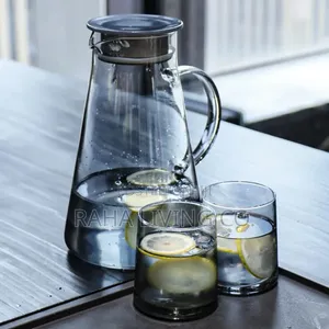 Elegant Smoked-Glass Water Set | 1 Jug + 6 Glasses