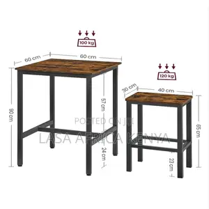 Bar Table and Chairs Set Square Table With 2 Stools Space Saving