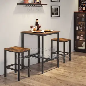 Bar Table and Chairs Set Square Table With 2 Stools Space Saving