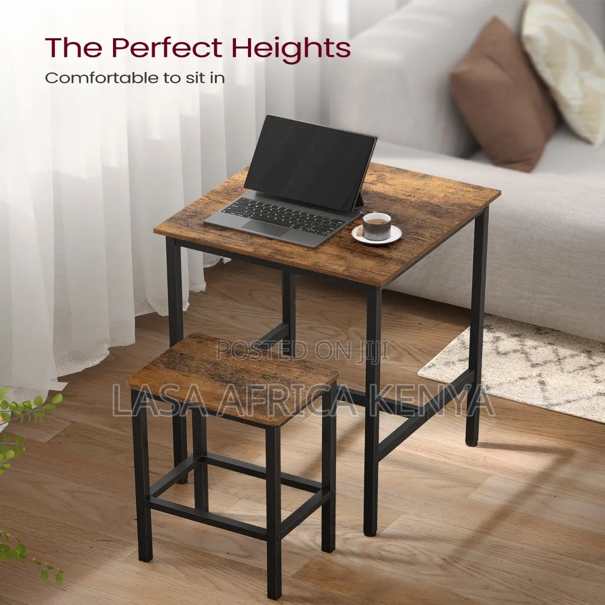 Bar Table and Chairs Set Square Table With 2 Stools Space Saving