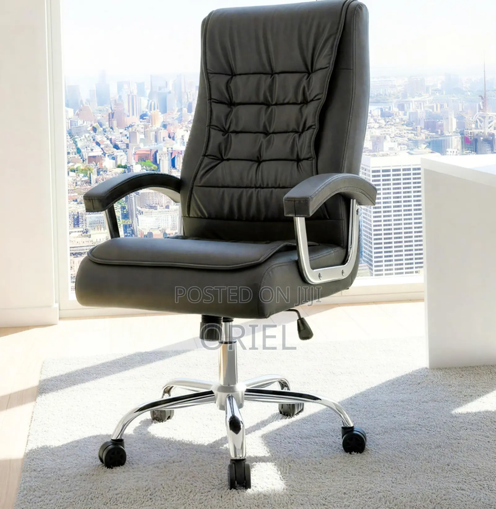 Executive Office Chair : Swivel Leather Padded Chair