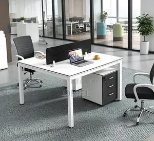 2-Way Office Workstation : White Office Workstation