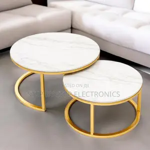 Side Table Marble Nesting Coffee Table Set With Gold Metal Frame