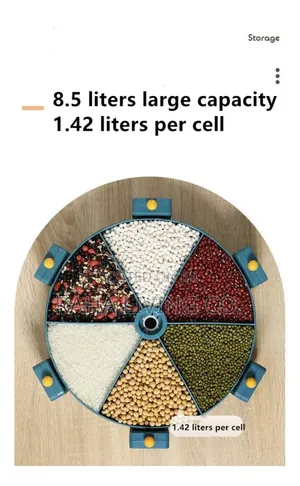6-Grid Rotating Cereal Dispenser | Push Button | Transparent