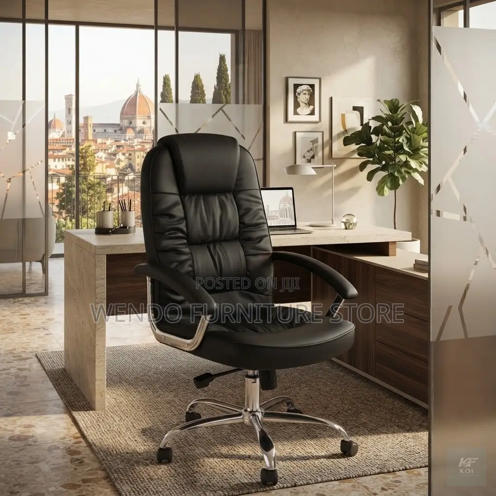 Office Chair, Leather High Rotational Executive Seat