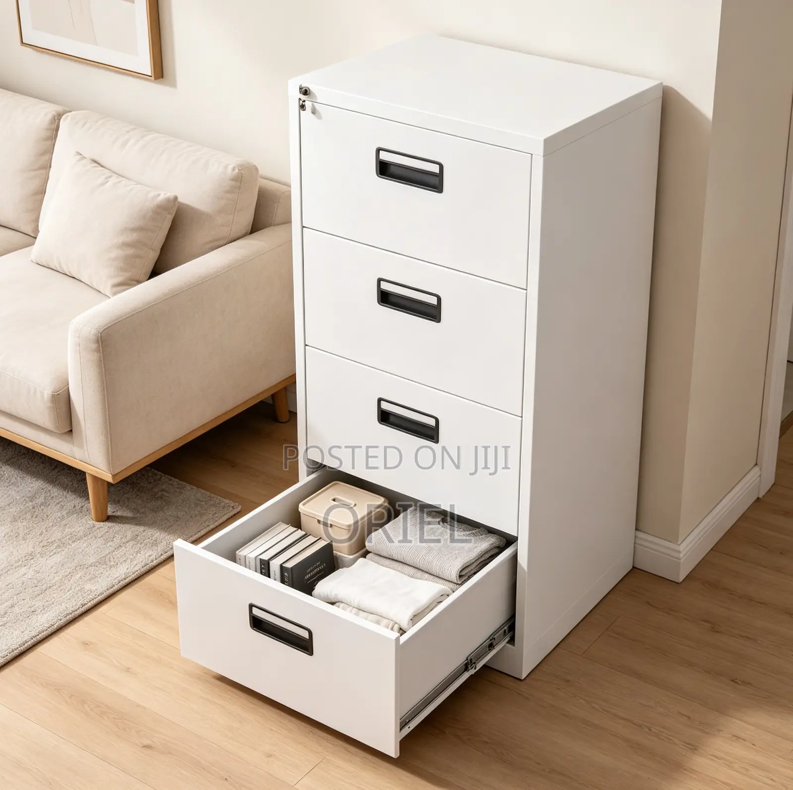 4-Drawer Office Cabinet : Document Steel Filing Vertical Cabinet