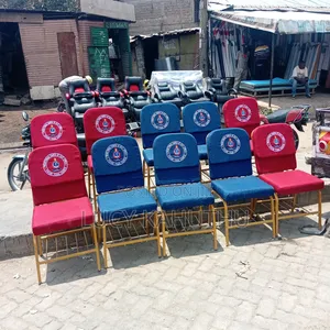 Red and Blue Chairs With PCEAlog and Powder Coating Finish