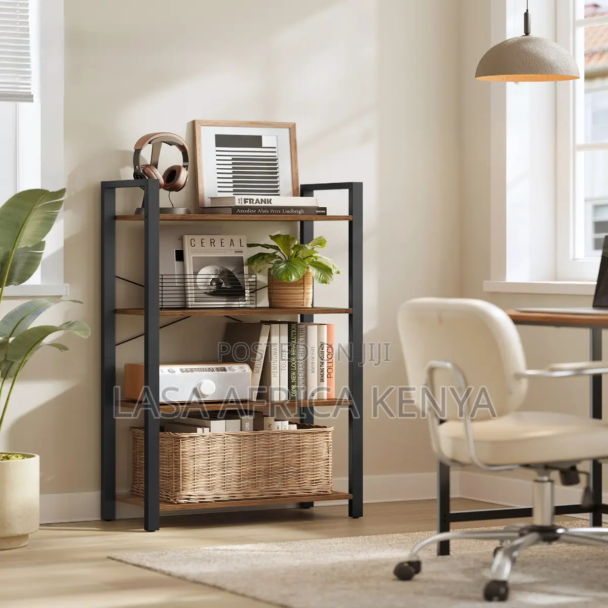 4-Tier Industrial Bookcase