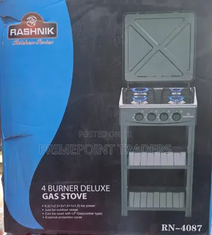 Rashnik 4 Burner Standing Cooker – Deluxe Gas Stove