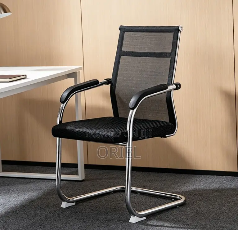 Modern Sled Base Office Waiting Chair : Visitor Mesh Chair