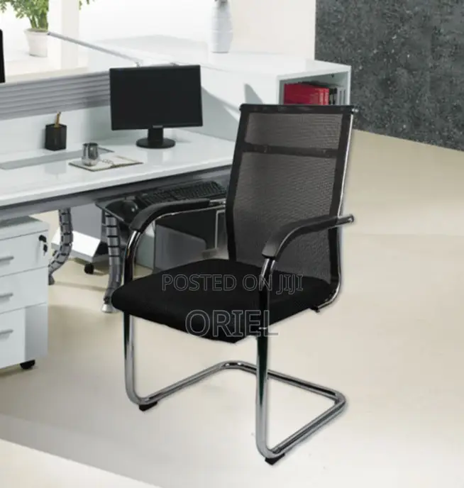 Modern Sled Base Office Waiting Chair : Visitor Mesh Chair