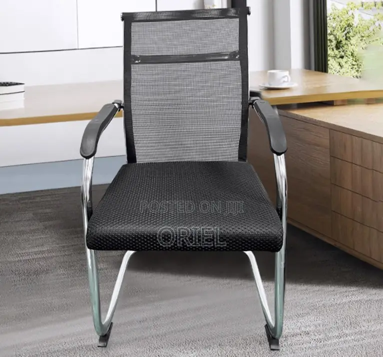 Modern Sled Base Office Waiting Chair : Visitor Mesh Chair