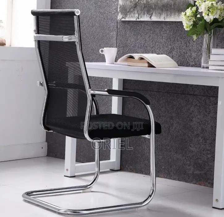 Modern Sled Base Office Waiting Chair : Visitor Mesh Chair