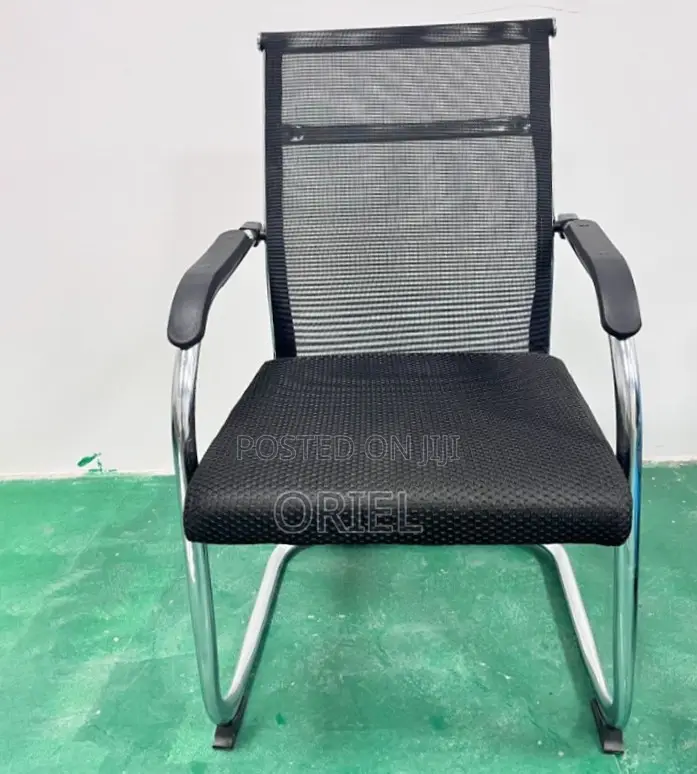 Modern Sled Base Office Waiting Chair : Visitor Mesh Chair