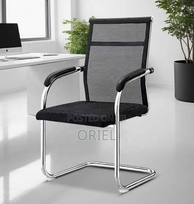 Modern Sled Base Office Waiting Chair : Visitor Mesh Chair