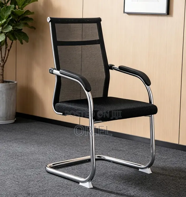 Modern Sled Base Office Waiting Chair : Visitor Mesh Chair