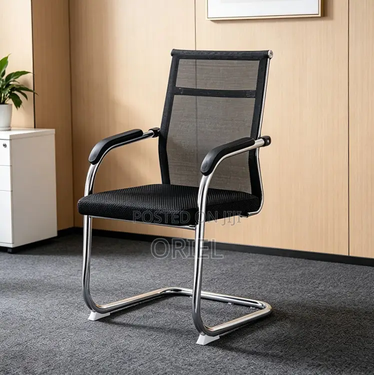 Modern Sled Base Office Waiting Chair : Visitor Mesh Chair