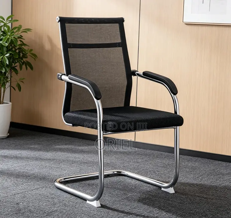 Modern Sled Base Office Waiting Chair : Visitor Mesh Chair