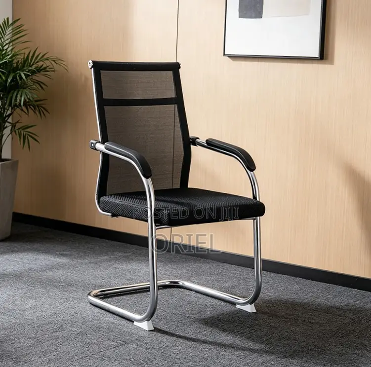 Modern Sled Base Office Waiting Chair : Visitor Mesh Chair