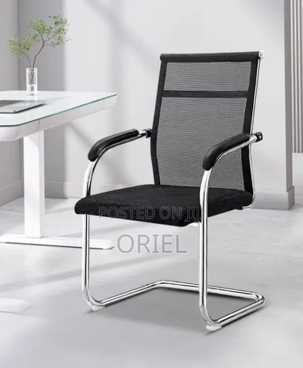 Modern Sled Base Office Waiting Chair : Visitor Mesh Chair