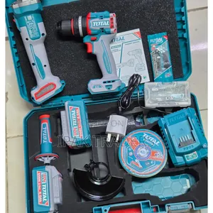 Total 2pcs Drill Combo Set 10pcs Metal Blades 2pcs Battery