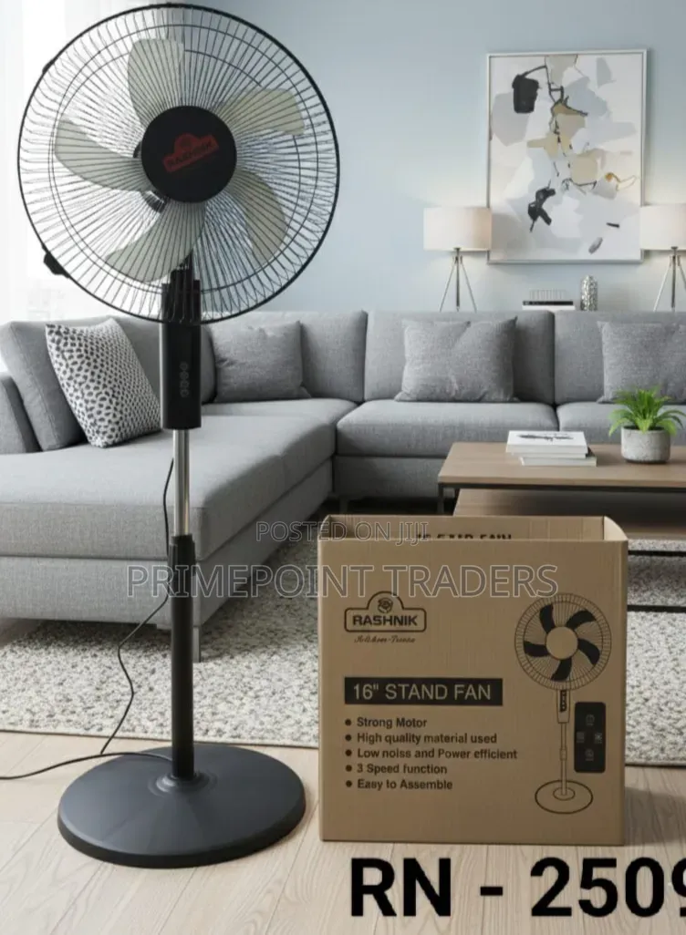 Rashnik Remote-Controlled Standing Fan – Powerful Cooling