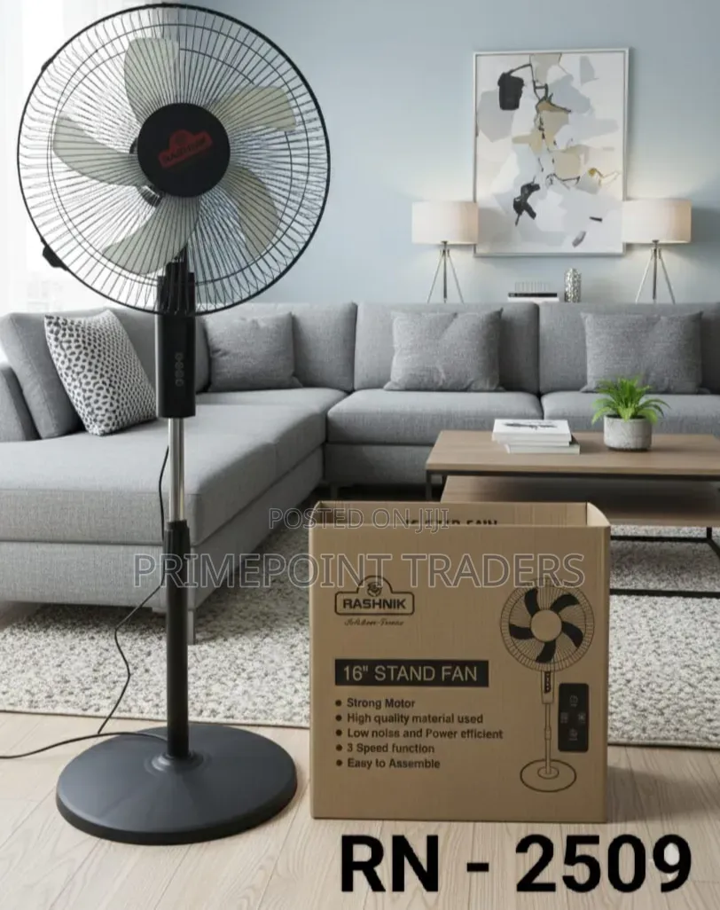 Rashnik Remote-Controlled Standing Fan – Powerful Cooling