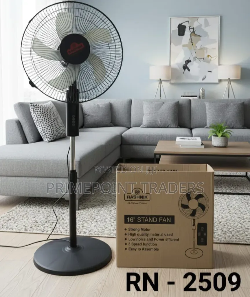 Rashnik Adjustable Standing Fan With Remote