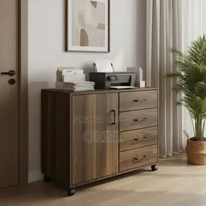 Modern Office Filing Credenza : 4-Drawer Office Storage Credenza