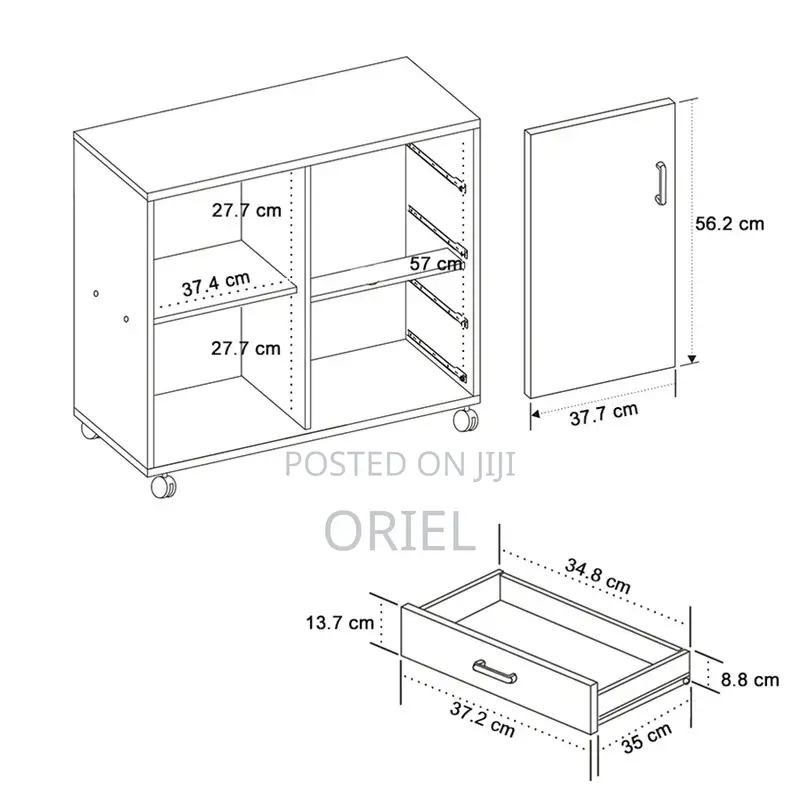 Modern Office Filing Credenza : 4-Drawer Office Storage Credenza