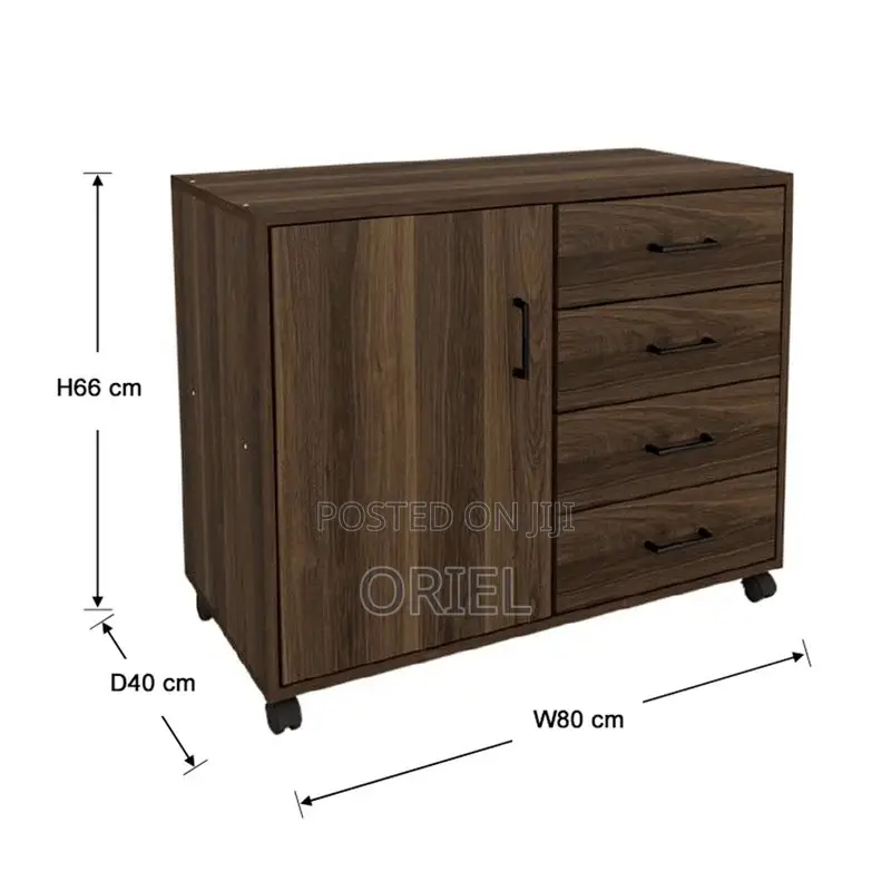 Modern Office Filing Credenza : 4-Drawer Office Storage Credenza