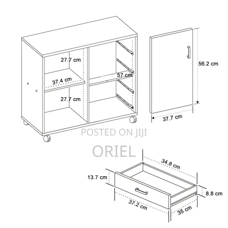 Modern Office Filing Credenza : 4-Drawer Office Storage Credenza