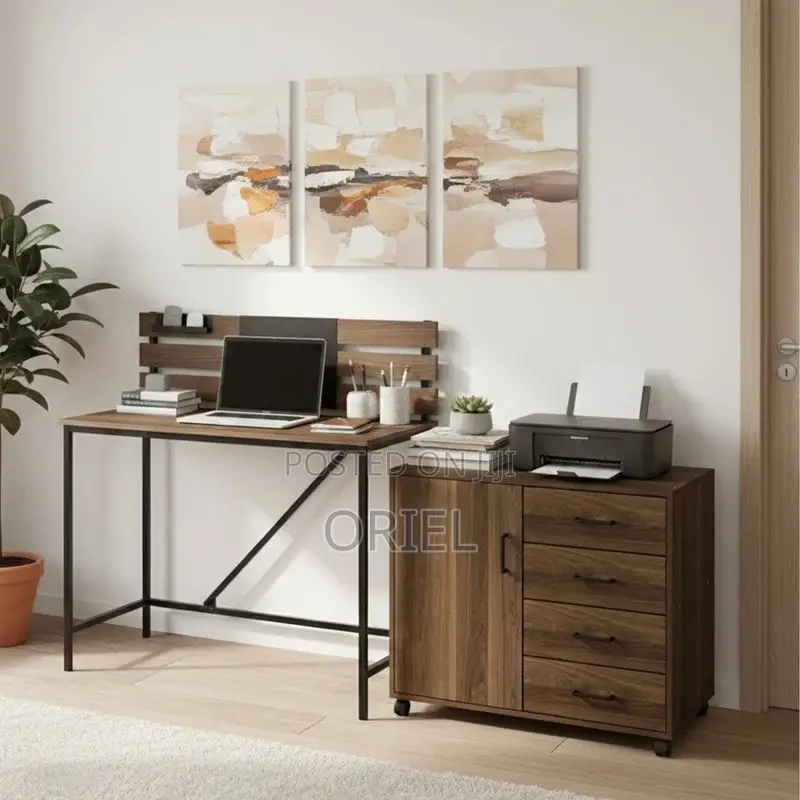 Modern Office Filing Credenza : 4-Drawer Office Storage Credenza