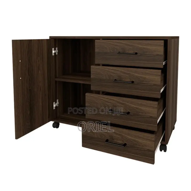 Modern Office Filing Credenza : 4-Drawer Office Storage Credenza