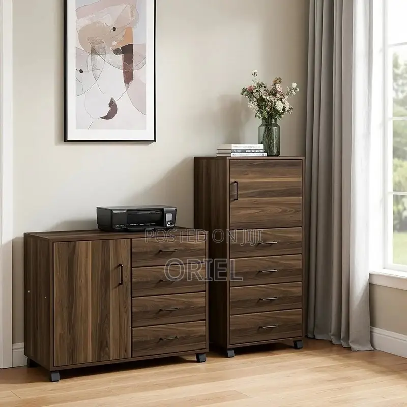 Modern Office Filing Credenza : 4-Drawer Office Storage Credenza
