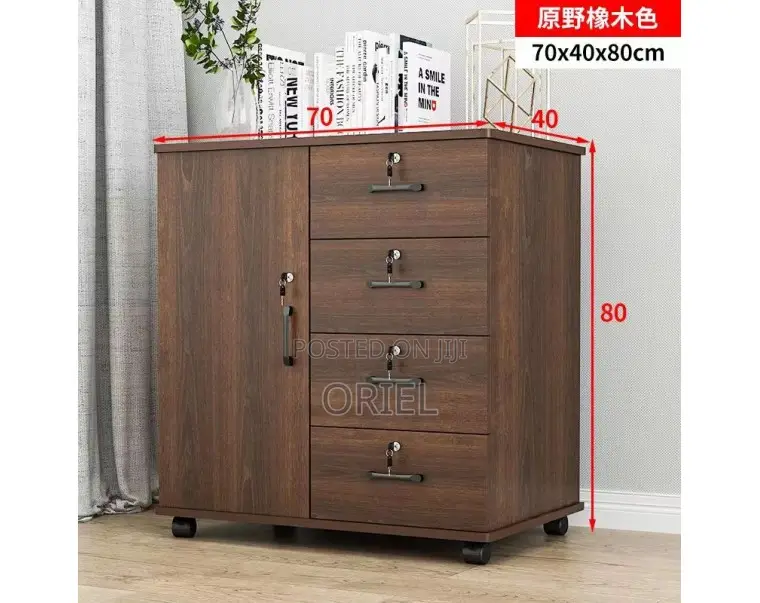 Modern Office Filing Credenza : 4-Drawer Office Storage Credenza